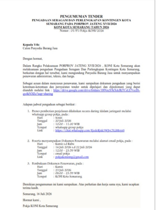 Pengumuman Tender